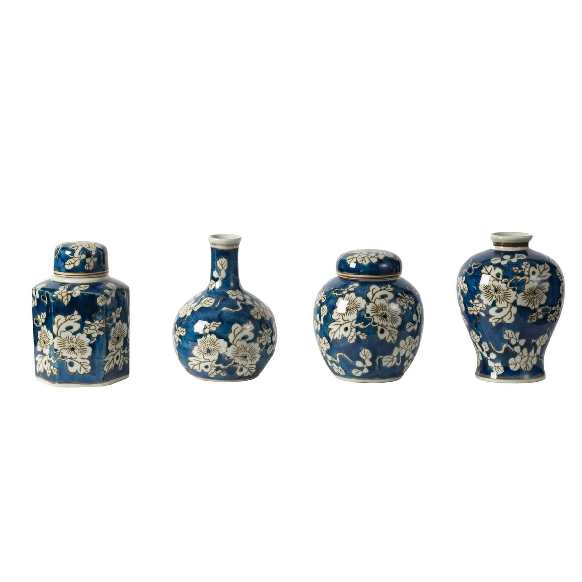 S/4 Blue and White Jar and Vase Vases and Jars| Roots Furniture