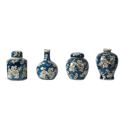 S/4 Blue and White Jar and Vase - Al Rugaib Furniture