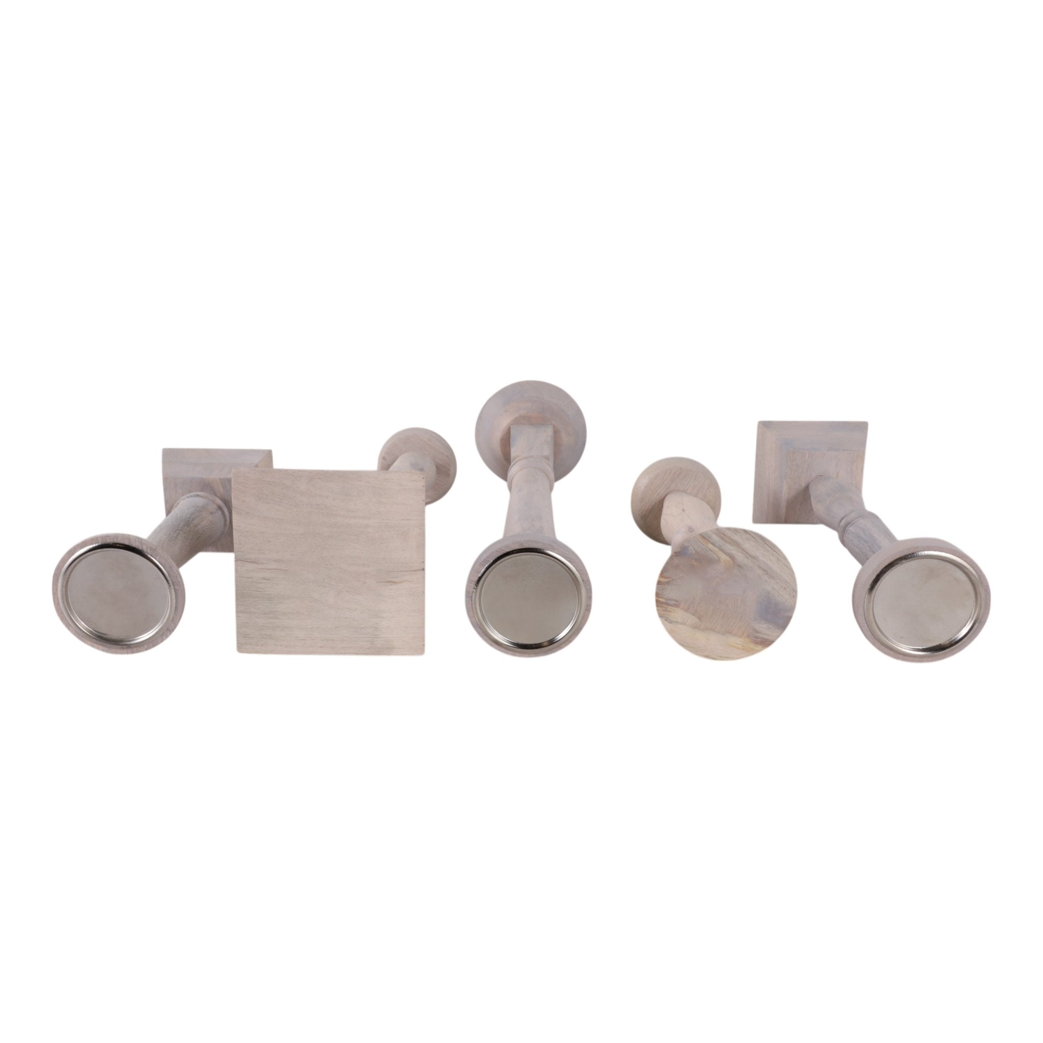 S/5 10/12/16/18/22" Cumberland Wood Candle Sticks Candle Holders| Sagebrook Home
