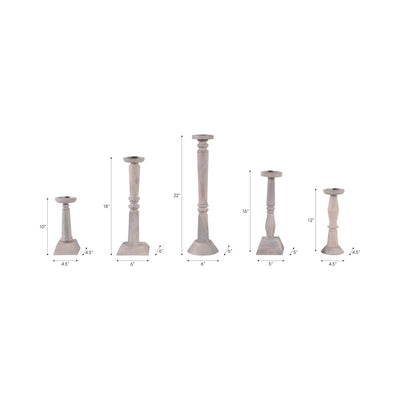S/5 10/12/16/18/22" Candle Sticks - Al Rugaib Furniture