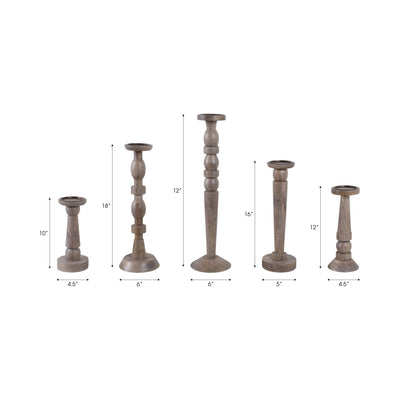S/5 10/12/16/18/22" Candle Sticks - Al Rugaib Furniture