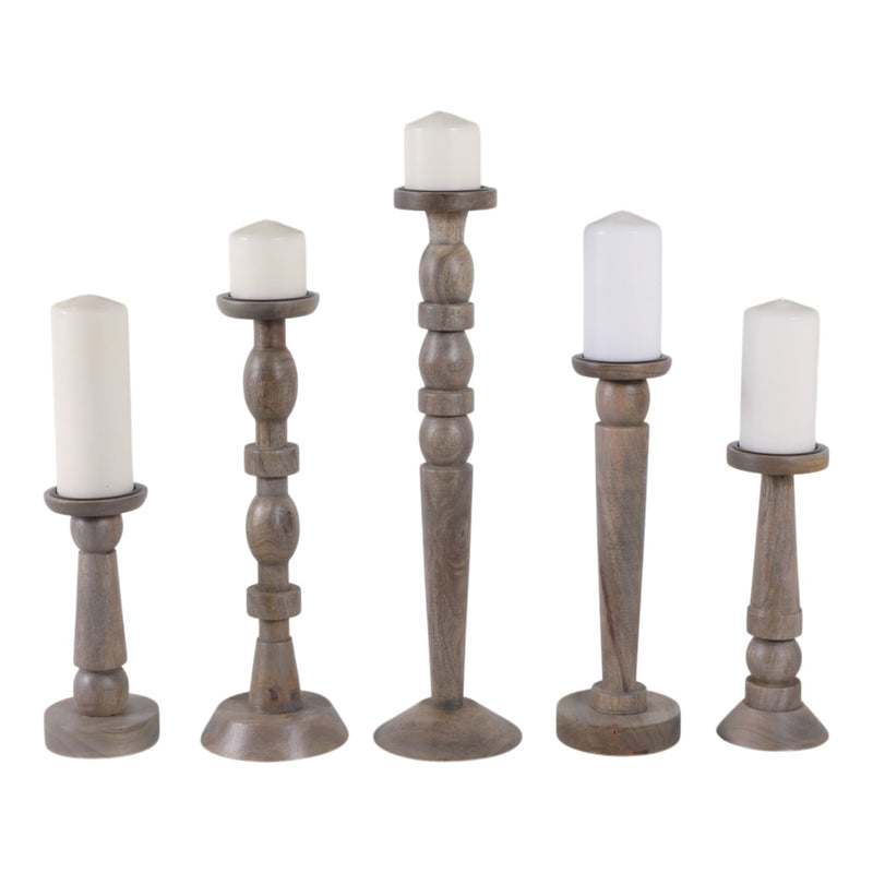 S/5 10/12/16/18/22" Candle Sticks - Al Rugaib Furniture