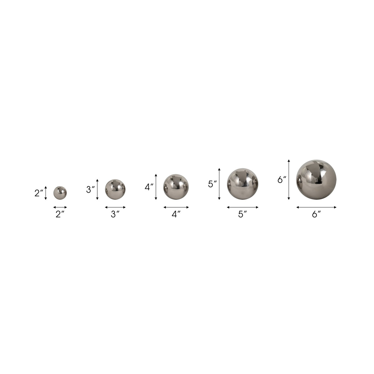S/5 2/3/4/5/6" ADAGIO STEEL SPHERES DECO BALLS, Table Decors| Sagebrook Home