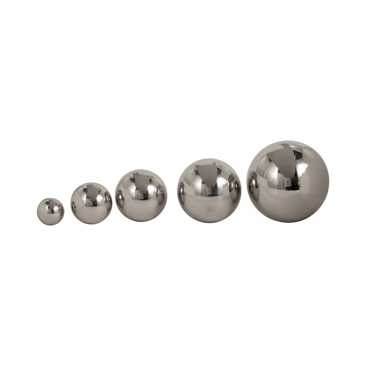 S/5 2/3/4/5/6" ADAGIO STEEL SPHERES DECO BALLS, Table Decors| Sagebrook Home