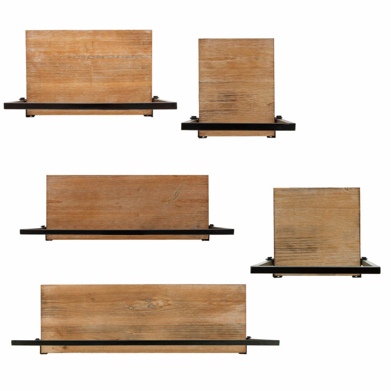 S/5 WOOD/METAL WALL SHELVES - Al Rugaib Furniture