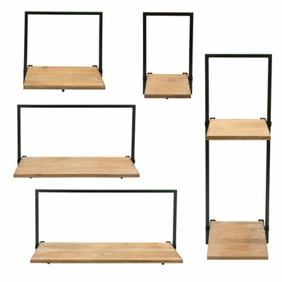 S/5 WOOD/METAL WALL SHELVES - Al Rugaib Furniture