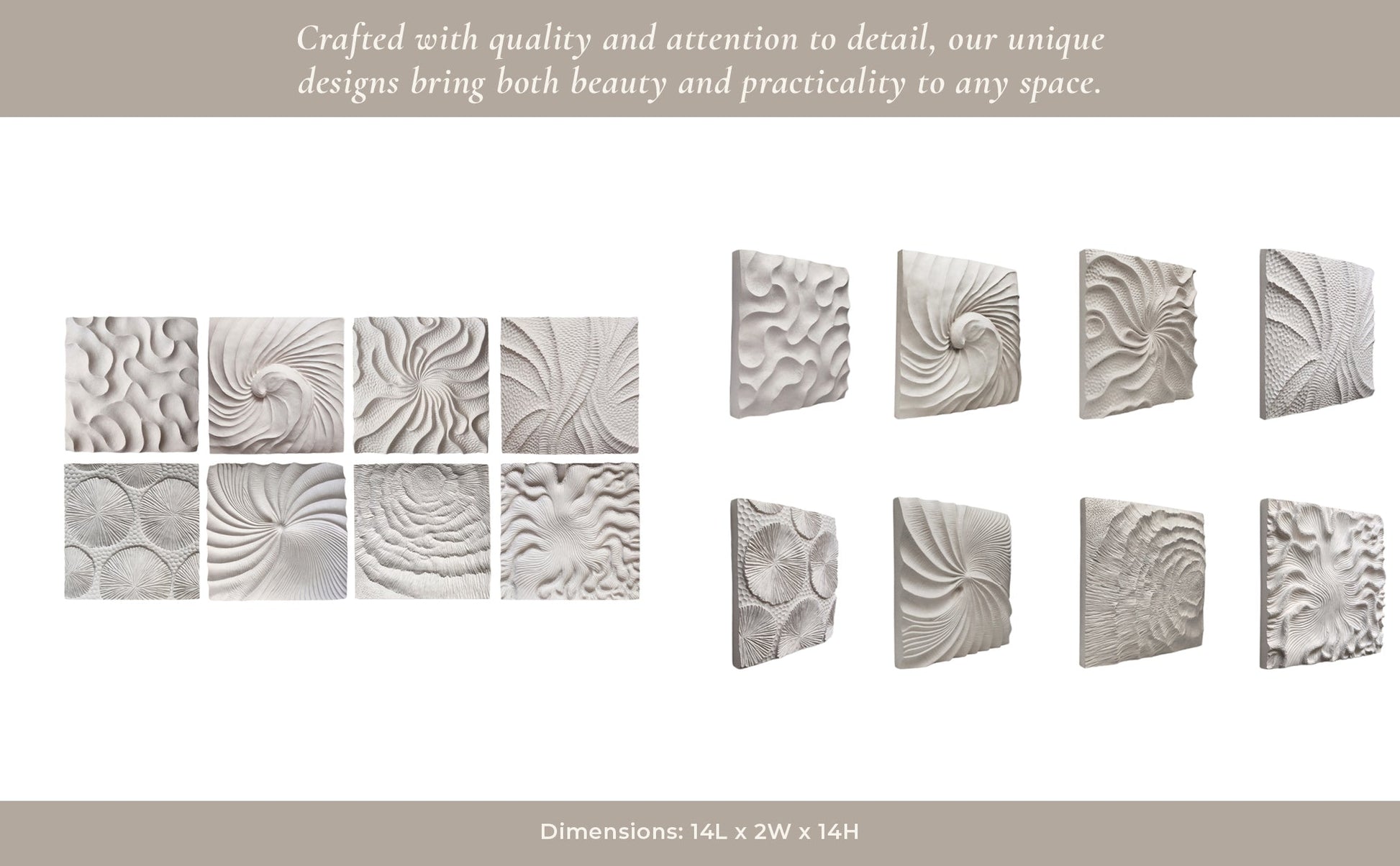 S/8 14x14" Majorca Shell Wall Panels Wall Art| Sagebrook Home
