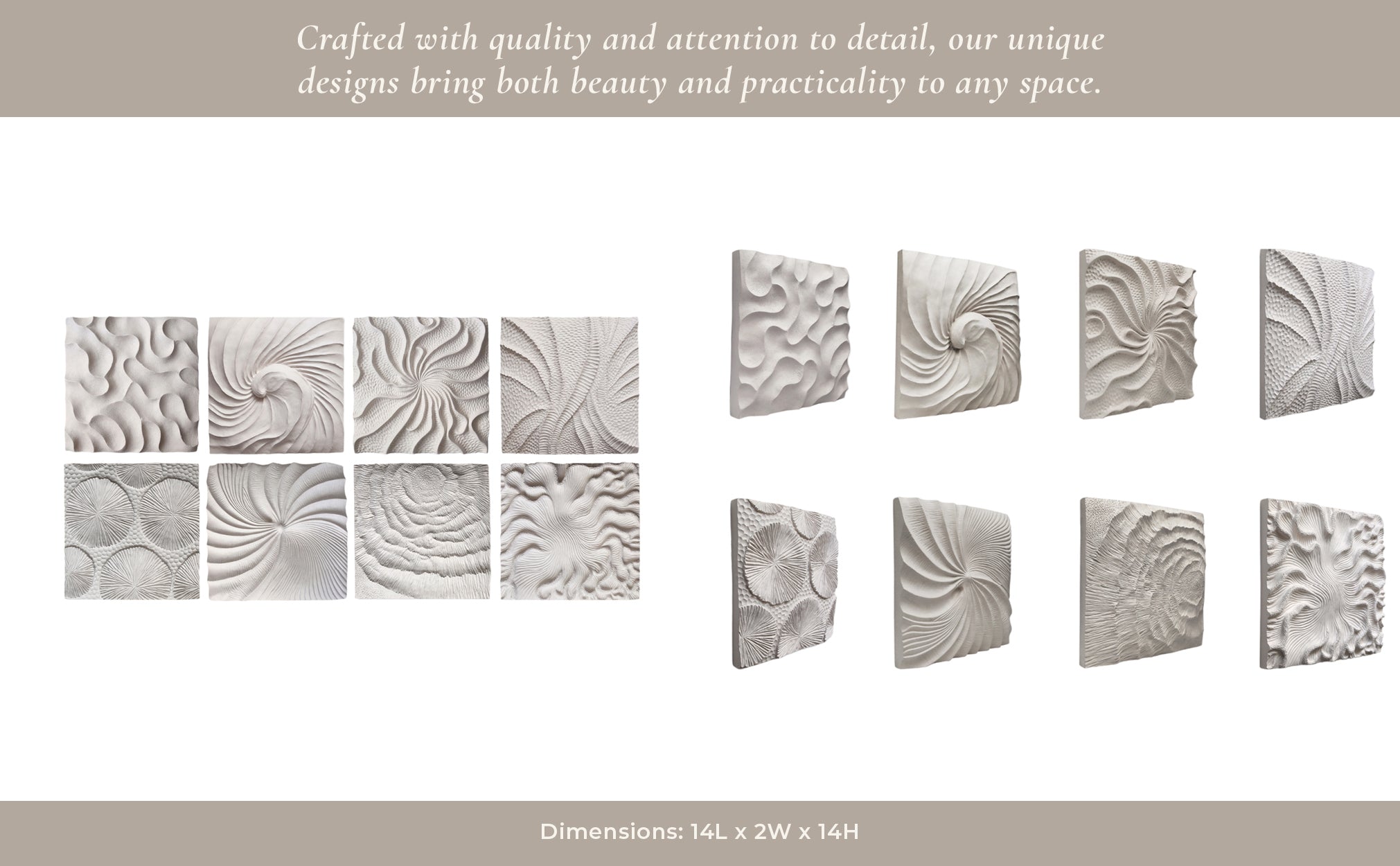 S/8 14x14" Majorca Shell Wall Panels Wall Art| Sagebrook Home