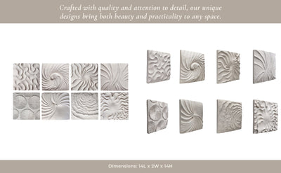 S/8 14x14" Majorca Shell Wall Panels - Al Rugaib Furniture