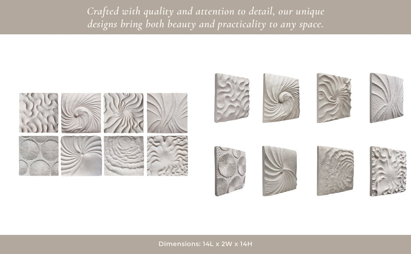 S/8 14x14" Majorca Shell Wall Panels - Al Rugaib Furniture