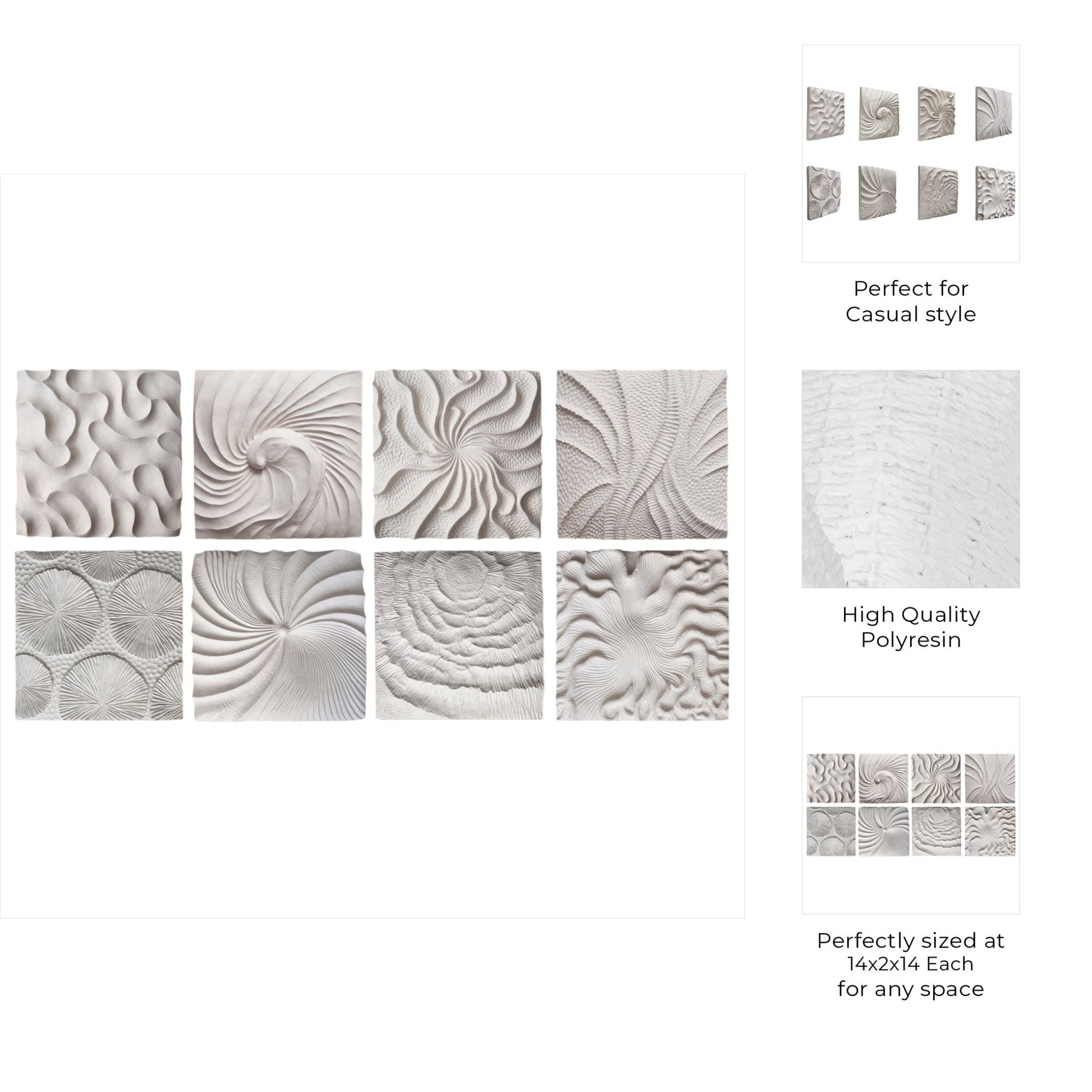 S/8 14x14" Majorca Shell Wall Panels Wall Art| Sagebrook Home