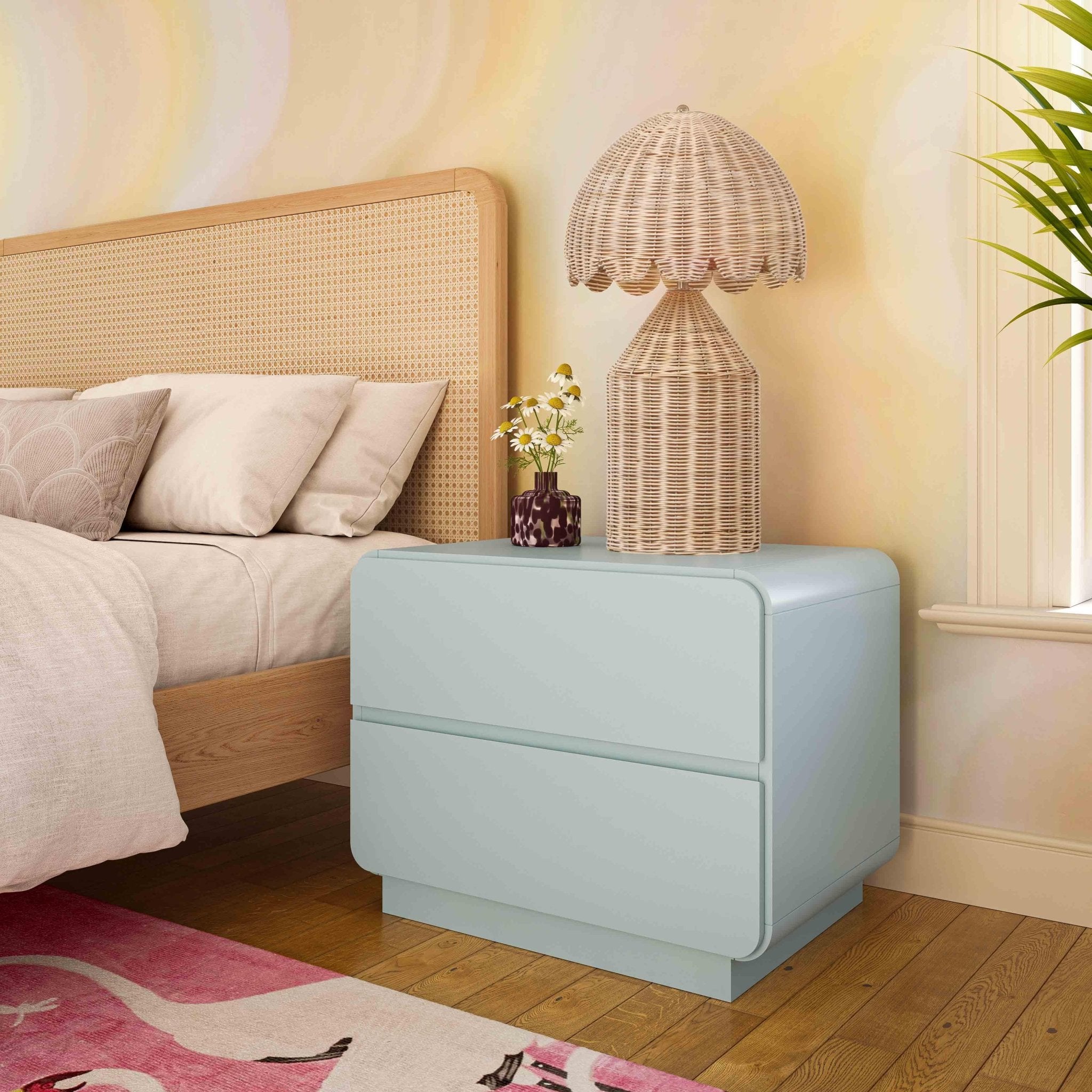 Sagura Blue Nightstand Nightstands| TOV