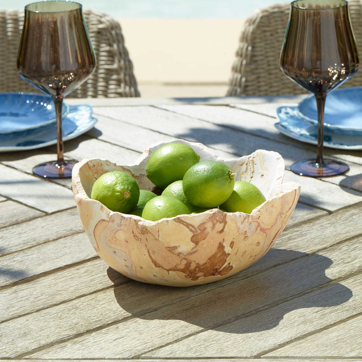 Sahara Bloom Indoor-Outdoor Stone Bowl Bowl| Uttermost
