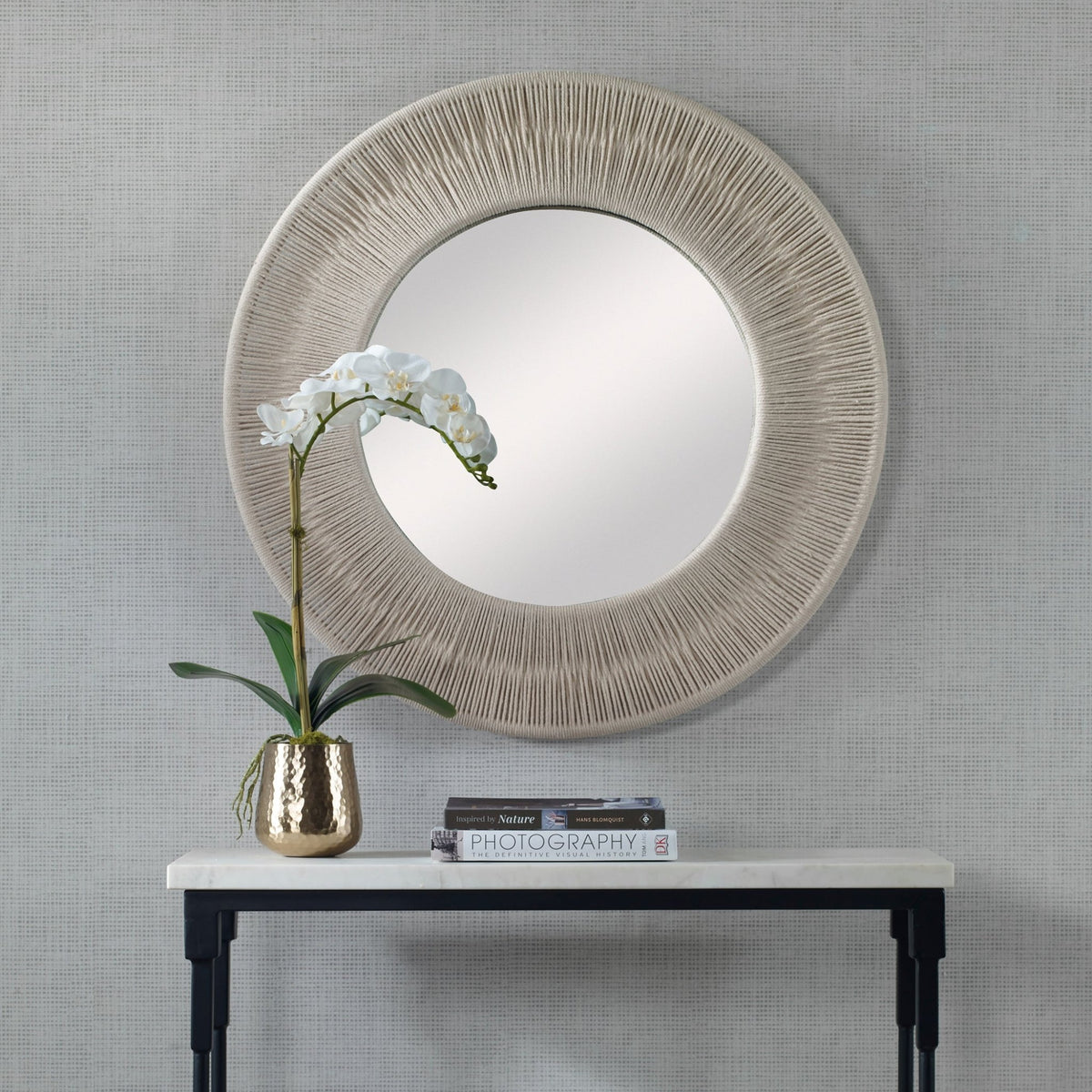 Sailor's Knot Small Round Mirror, White Mirrors| Uttermost