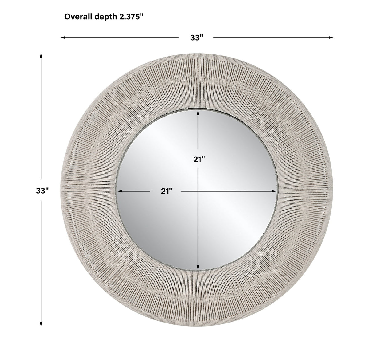 Sailor's Knot Small Round Mirror, White Mirrors| Uttermost
