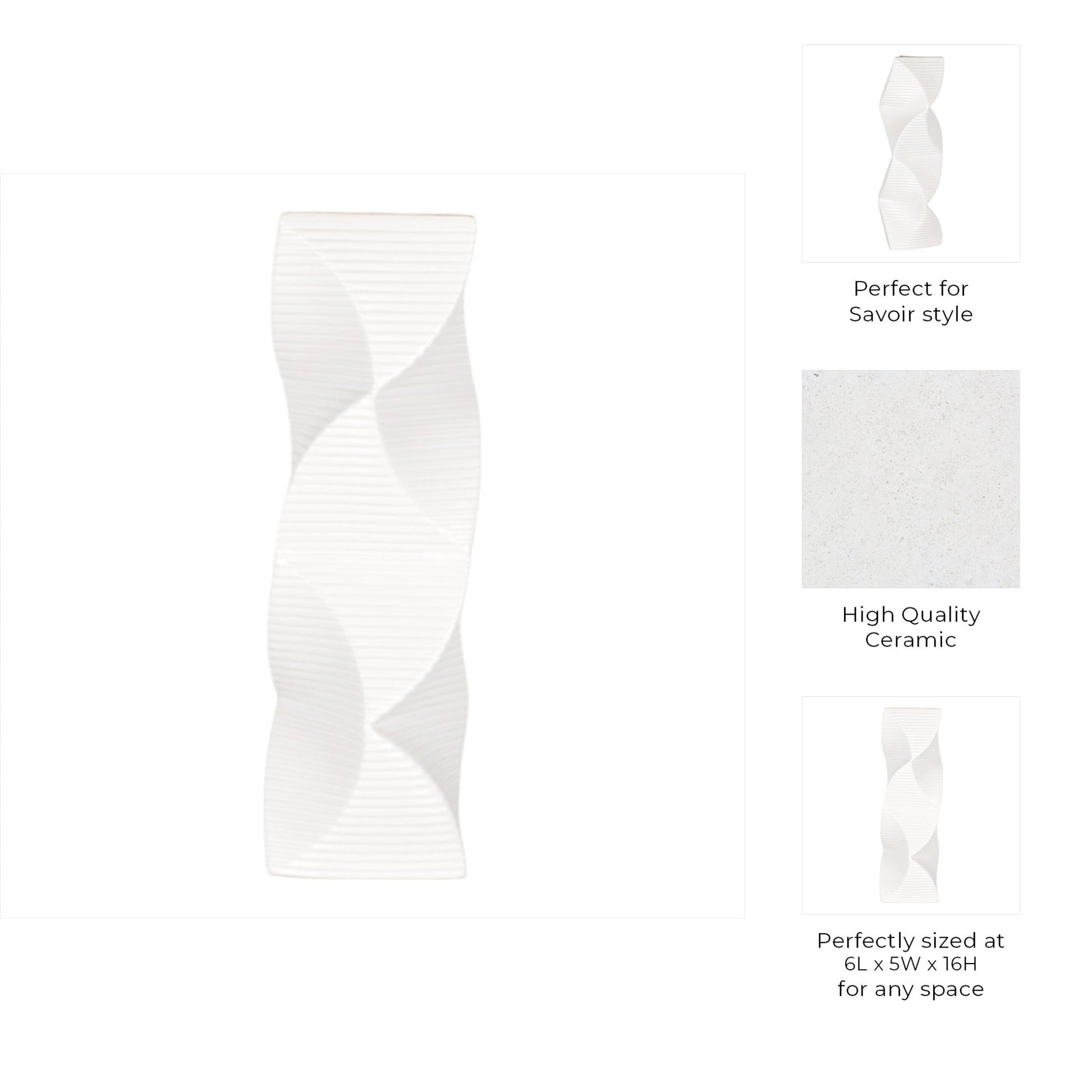 Salzburg White Vase Vases and Jars| Sagebrook Home