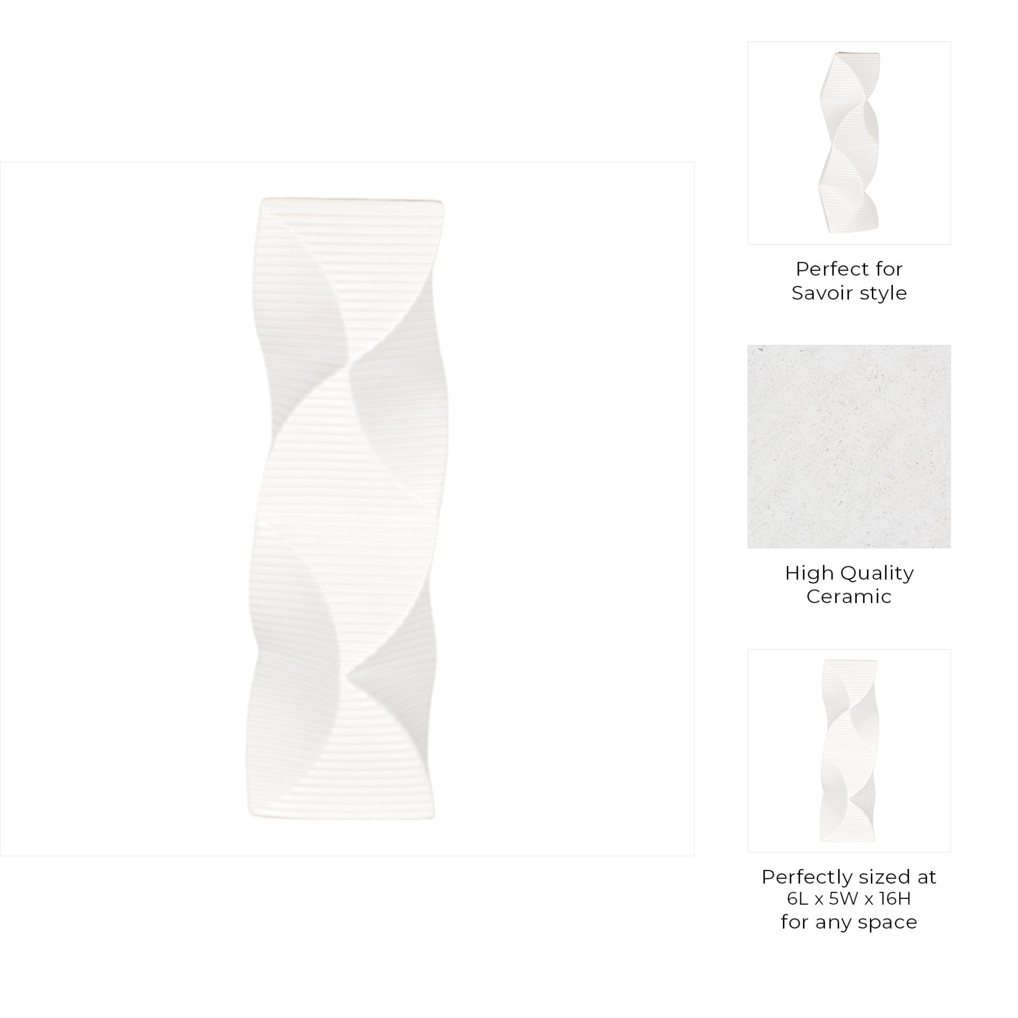 Salzburg White Vase Vases and Jars| Sagebrook Home