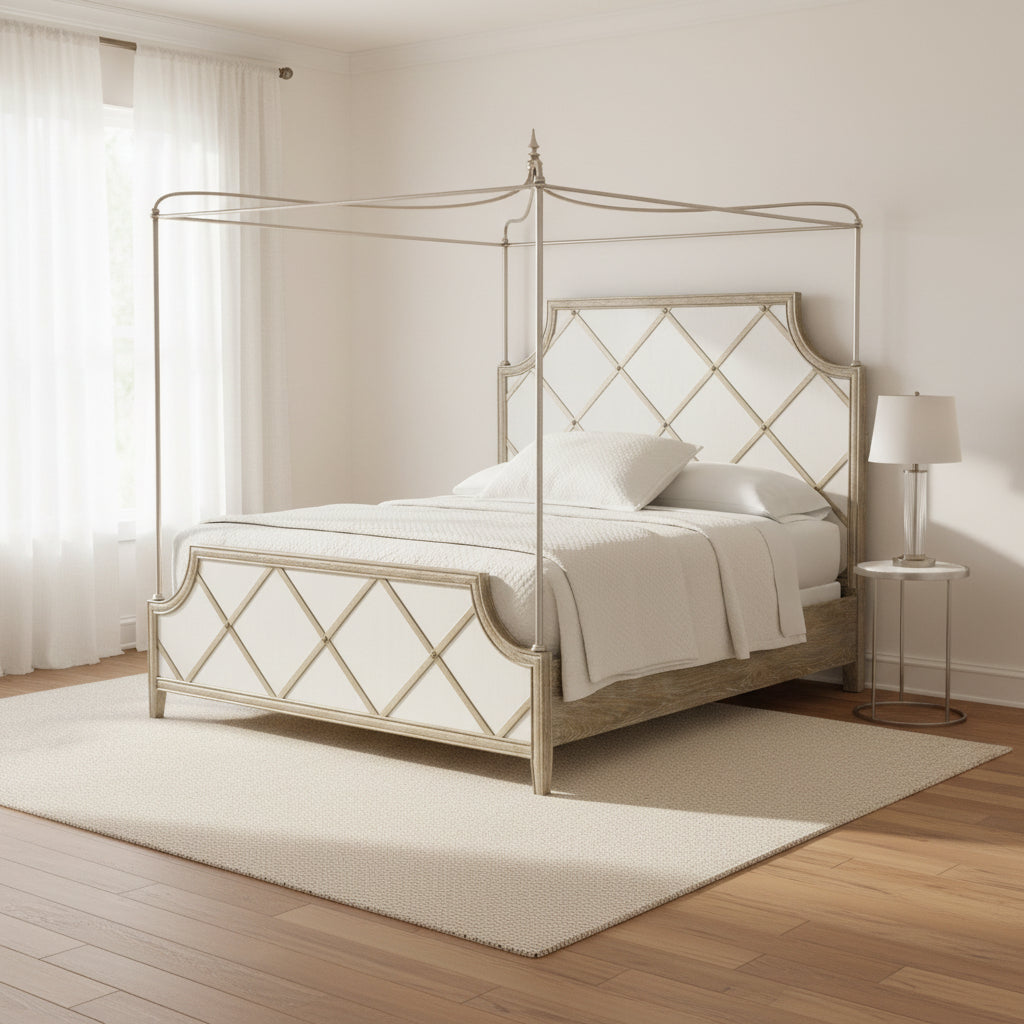 Sanctuary Diamont Canopy King Panel Bed Beds| Hooker