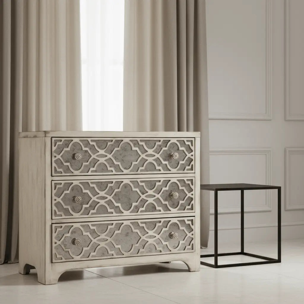 Sanctuary Fretwork Chest-Pearl Essence Cabinets & Chests| Hooker