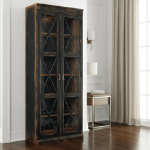 Sanctuary Two-Door Thin Display Cabinet - Ebony