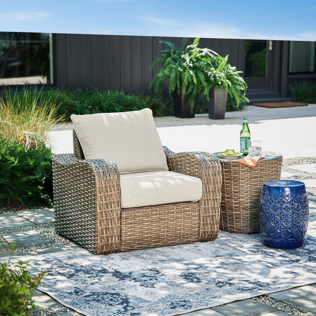 SANDY BLOOM Lounge Chair with Cushion (Set of 2) Outdoor Chairs| Ashley Homestore