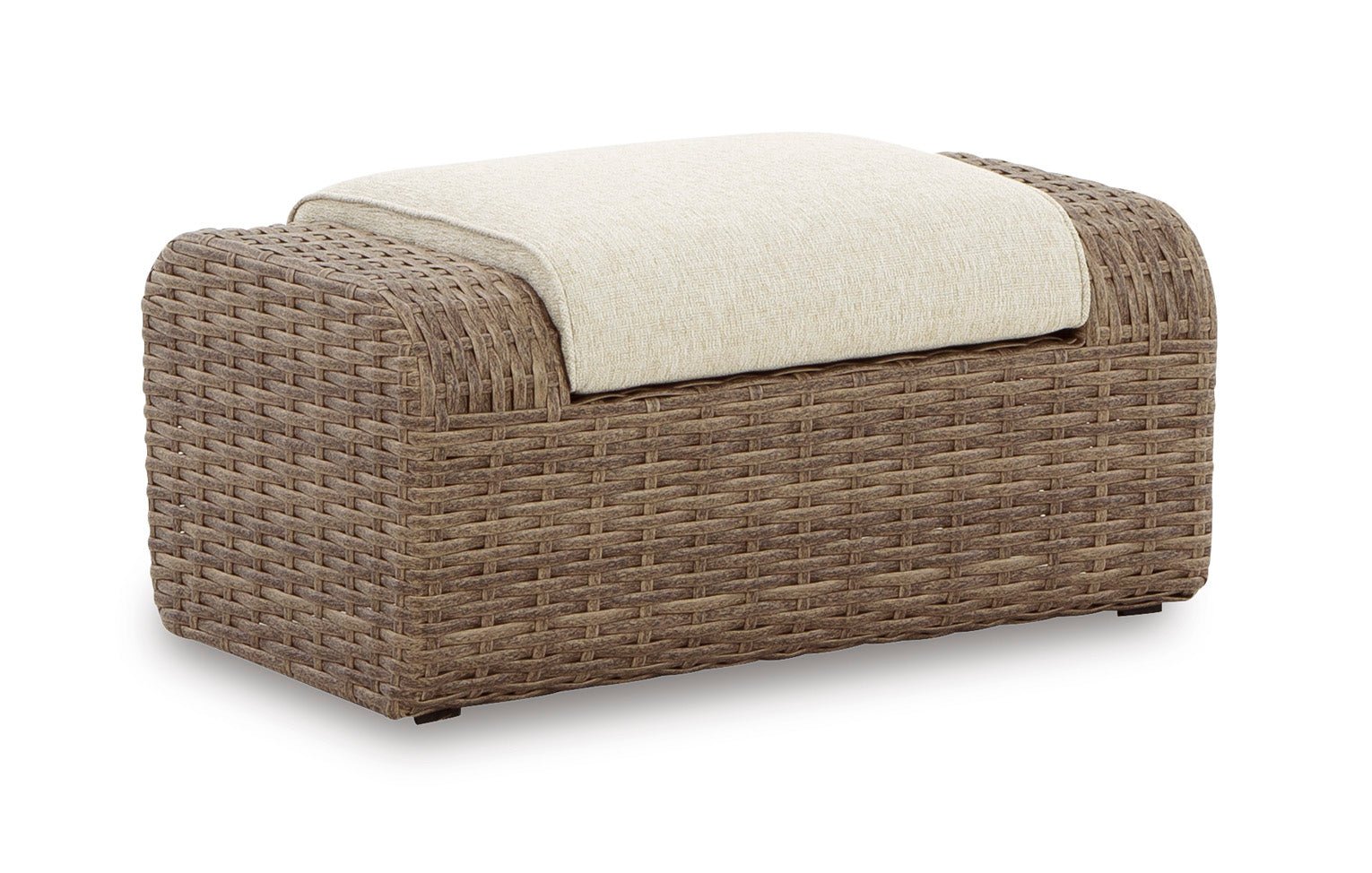 Sandy Bloom Outdoor Ottoman with Cushion Outdoor Chairs| Ashley Homestore