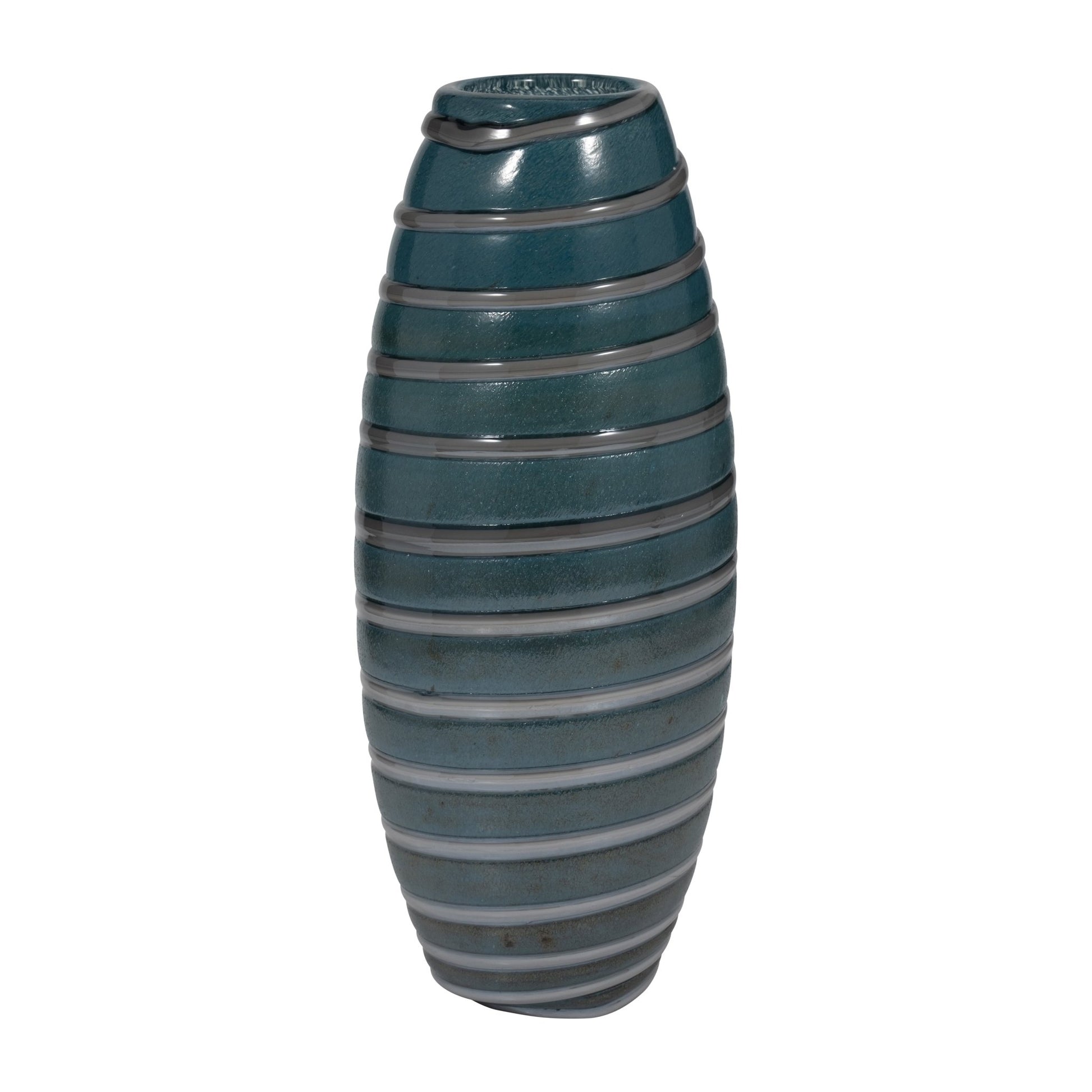 Santiago Striped Blue Glass Vase Vases and Jars| Sagebrook Home