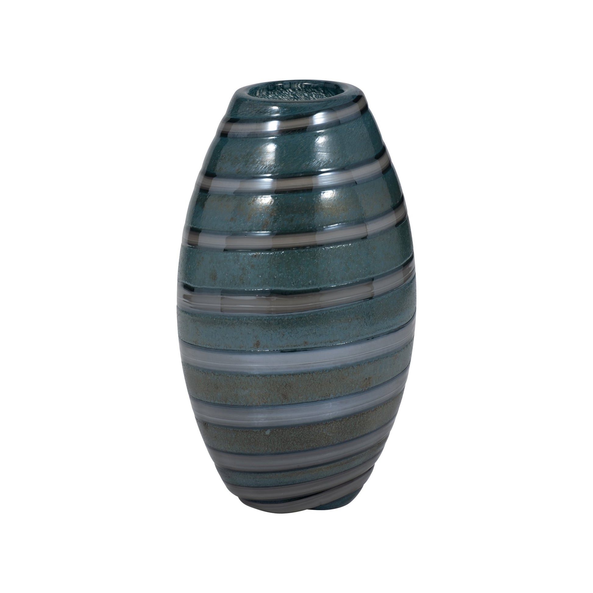 Santiago Striped Blue Glass Vase Vases and Jars| Sagebrook Home