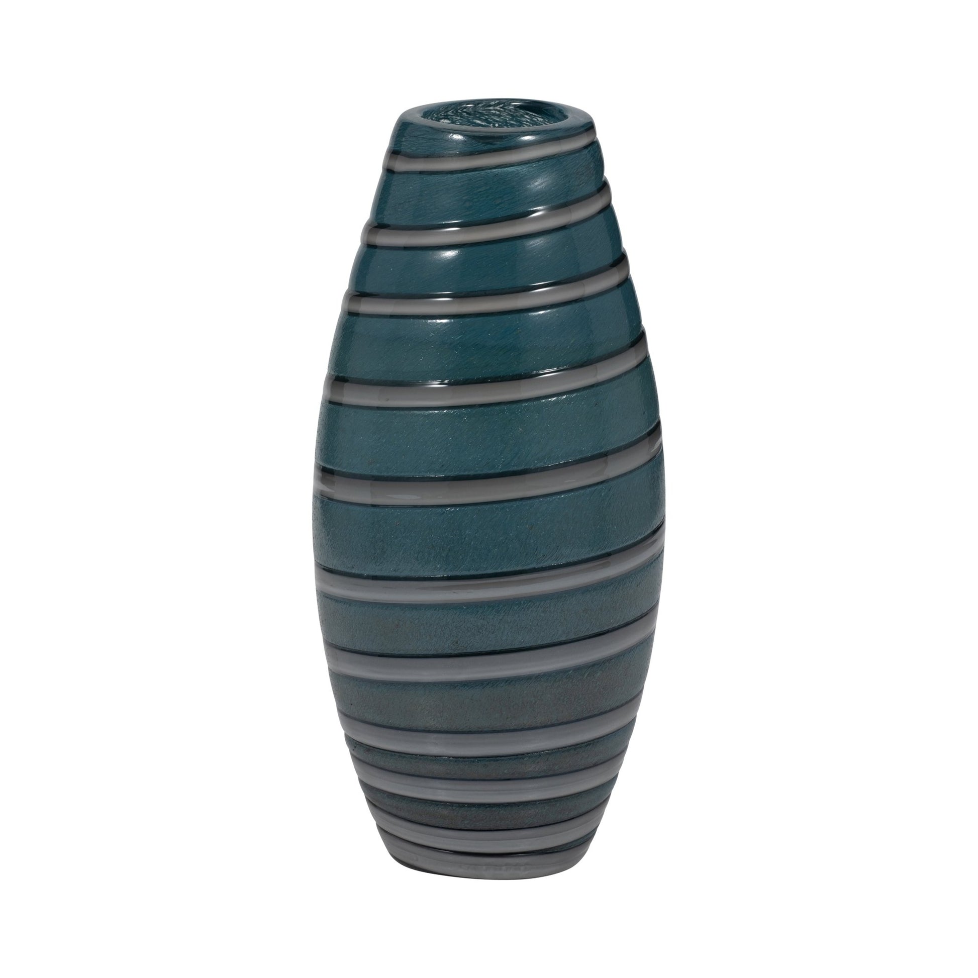 Santiago Striped Blue Glass Vase Vases and Jars| Sagebrook Home