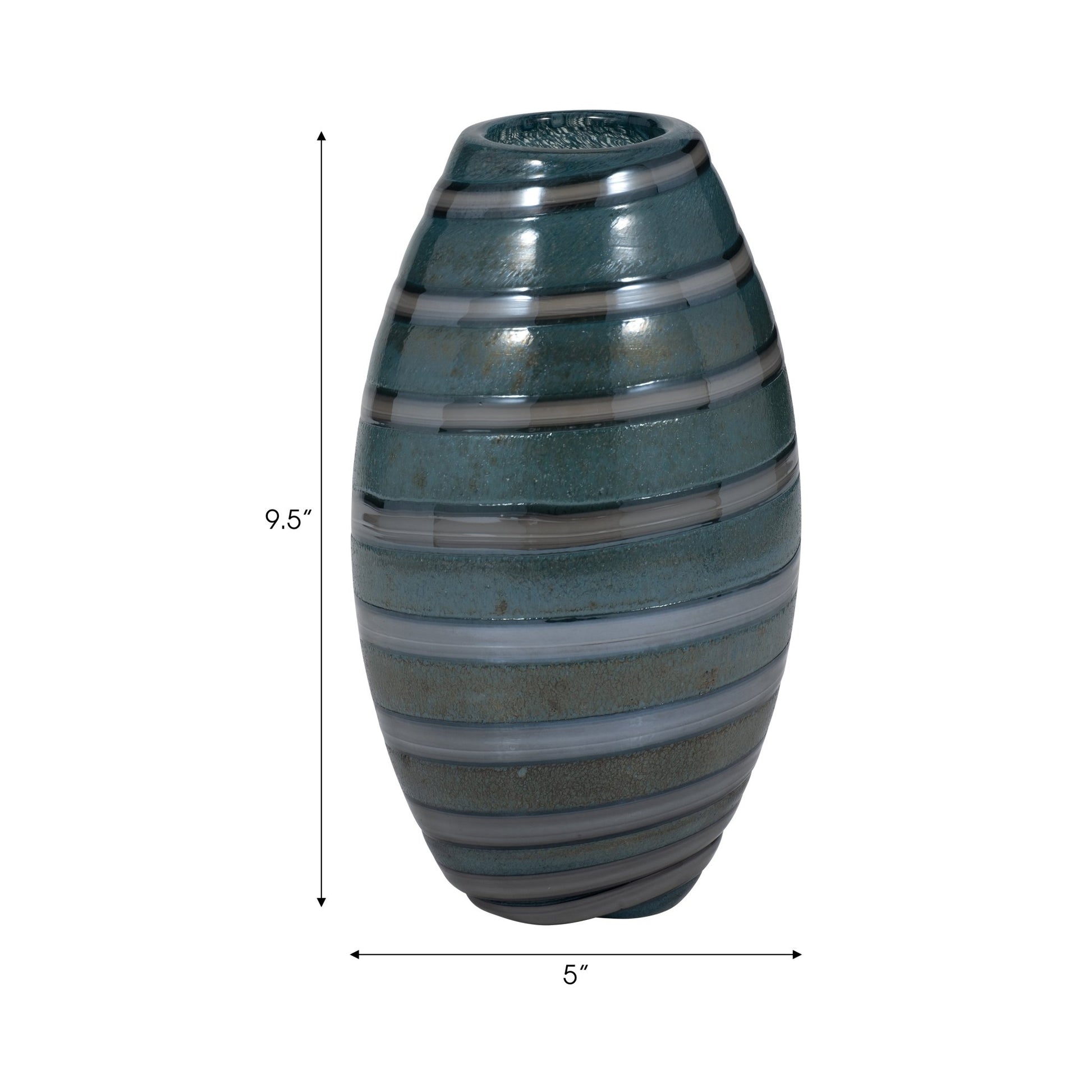 Santiago Striped Blue Glass Vase Vases and Jars| Sagebrook Home