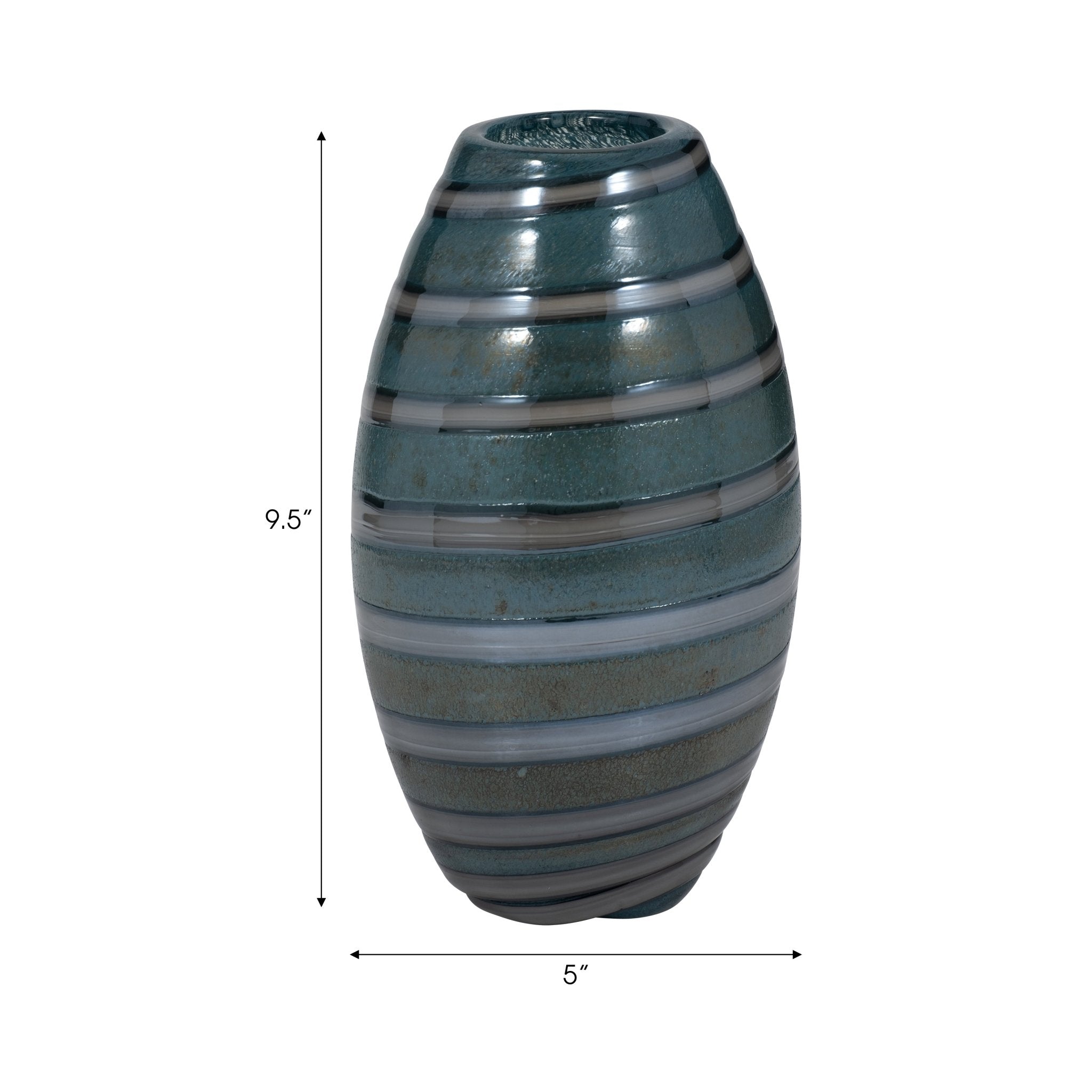 Santiago Striped Blue Glass Vase Vases and Jars| Sagebrook Home