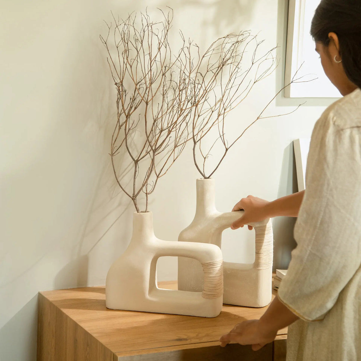 Sarafay Ecomix Vase with Cane - Small Vases and Jars| Roots Furniture