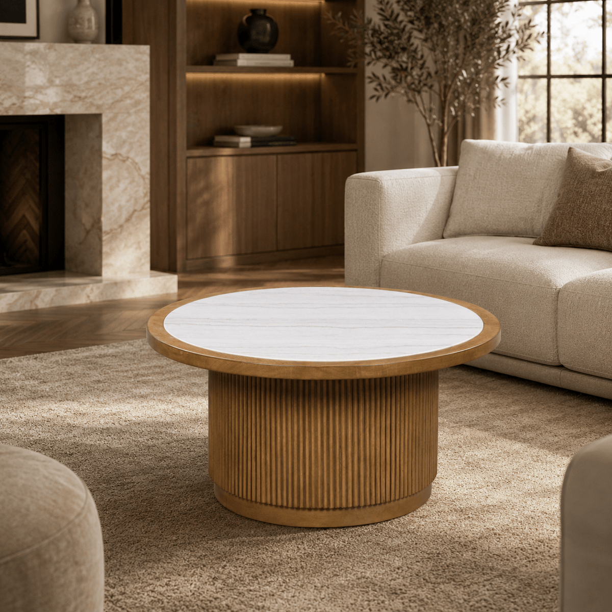 Sarinson Hall Round Cocktail Table Coffee Tables| Ashley Homestore
