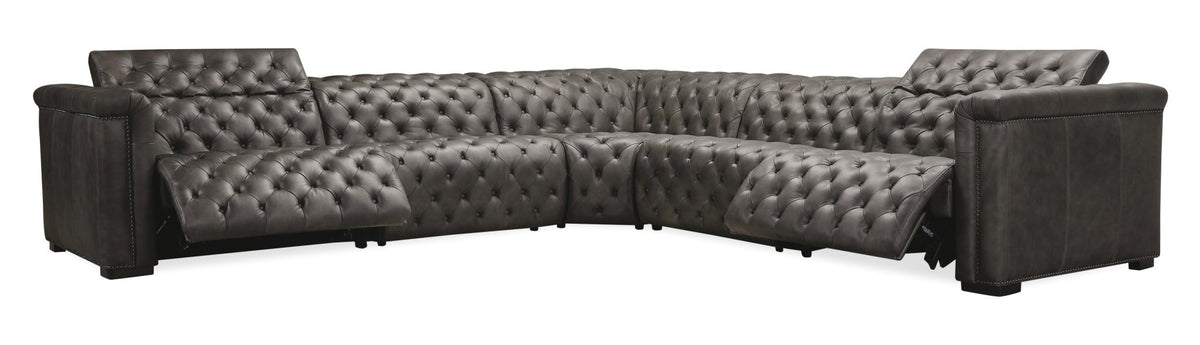 Savion Grandier 5-Piece Sectional with Power Recline & Power Headrest Recliners| Hooker