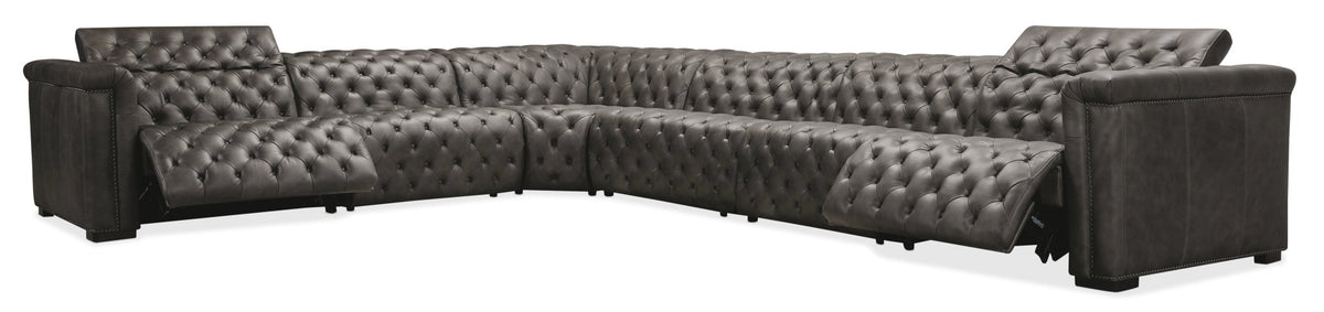 Savion Grandier 6-Piece Sectional with Power Recline & Power Headrest Recliners| Hooker