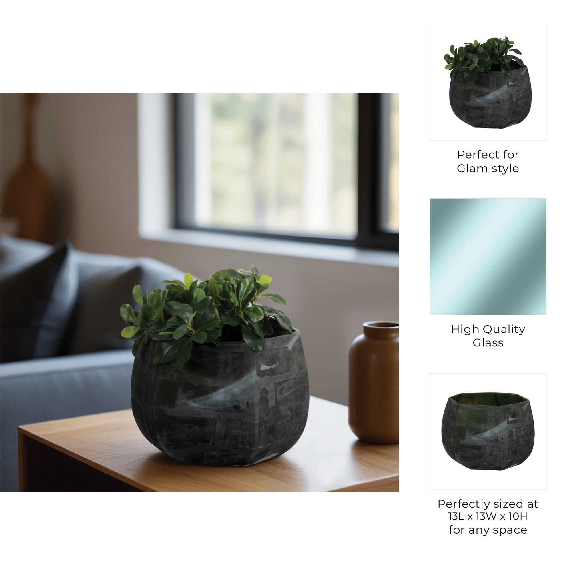 SAVU GREEN GLASS VASE Vases and Jars| Sagebrook Home