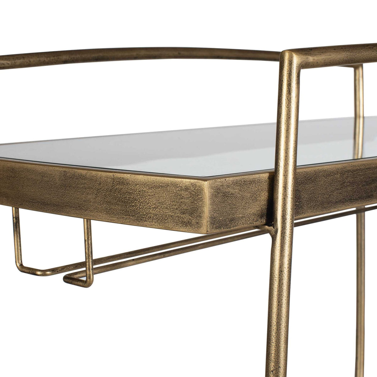 Scarritt Antique Brass Bar Cart Serving Carts| Uttermost