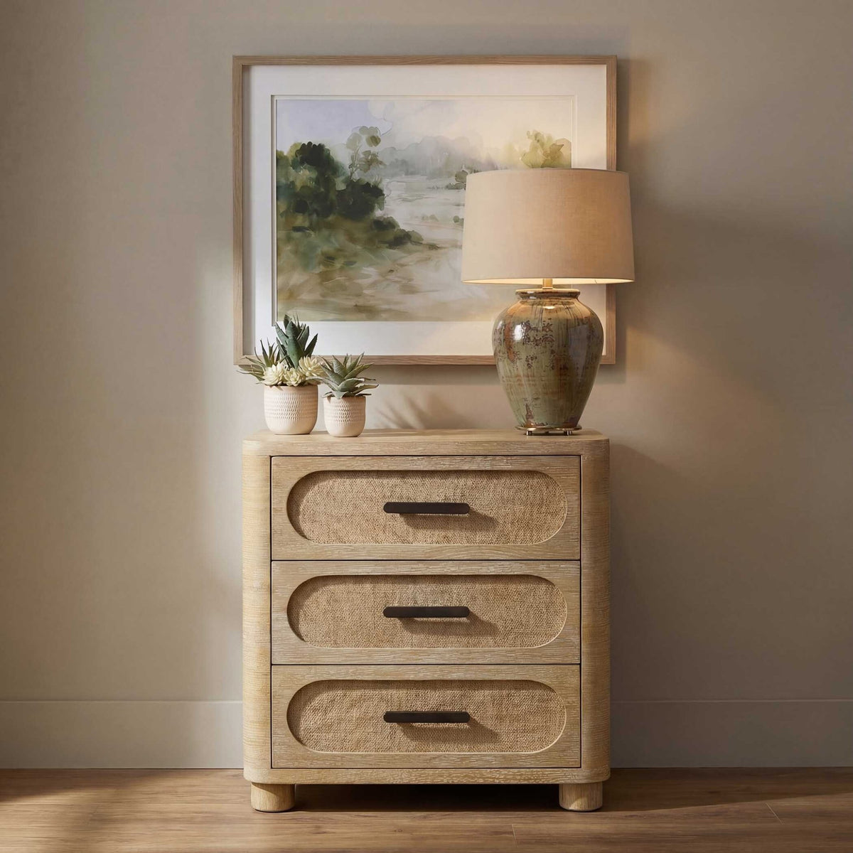 Scottie Natural Oak 3 Drawer Chest Cabinets & Chests| Uttermost