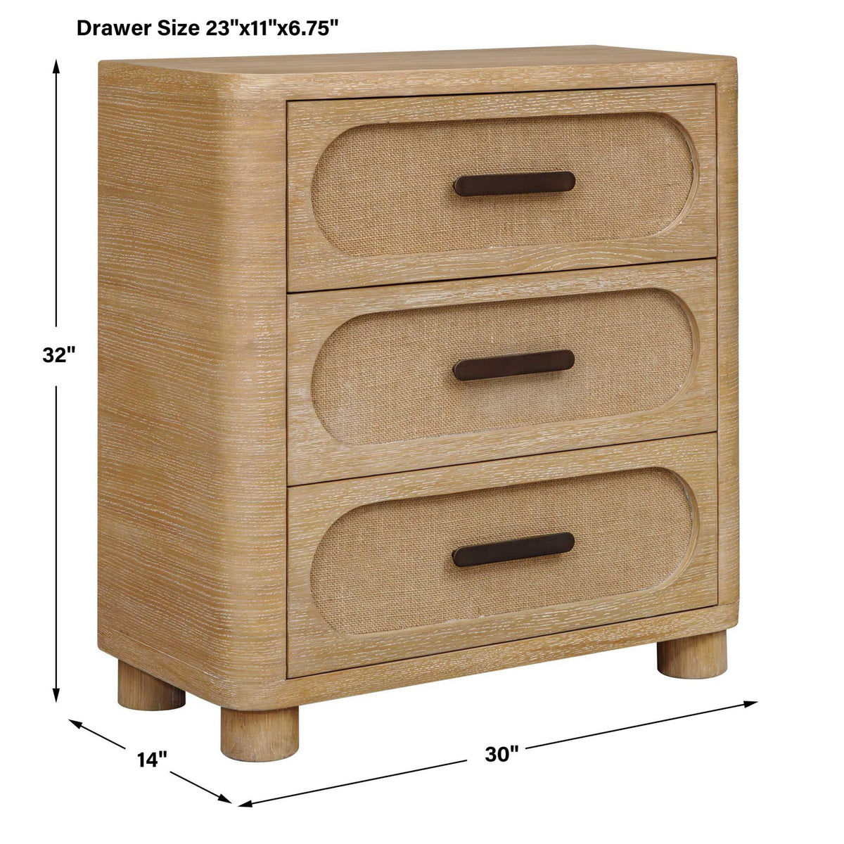 Scottie Natural Oak 3 Drawer Chest Cabinets & Chests| Uttermost