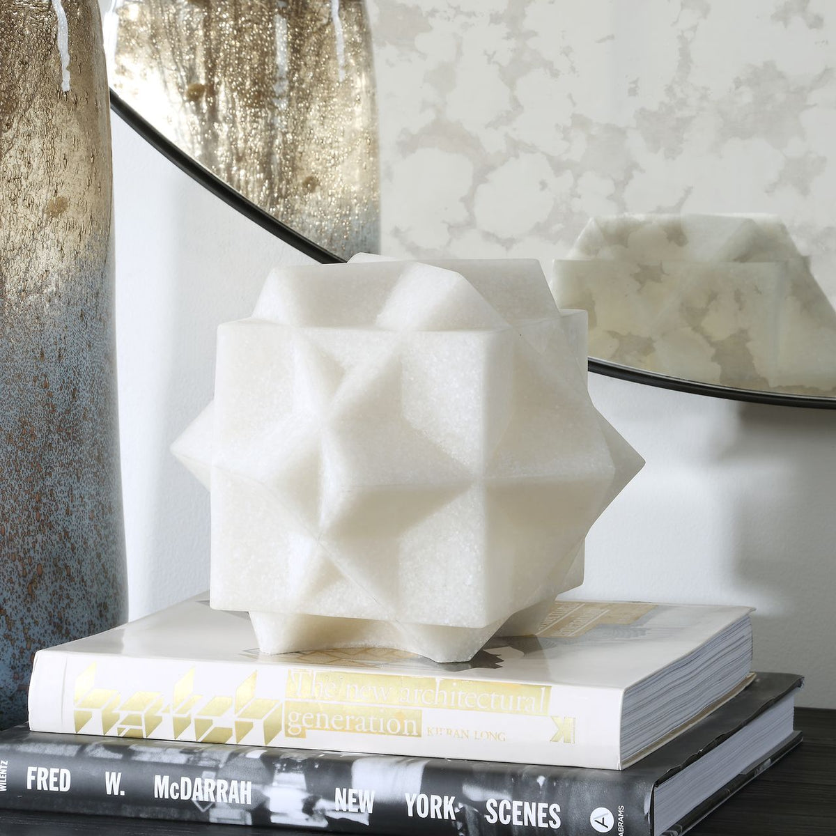 Sculpture white rice stone Table Decors| Uttermost