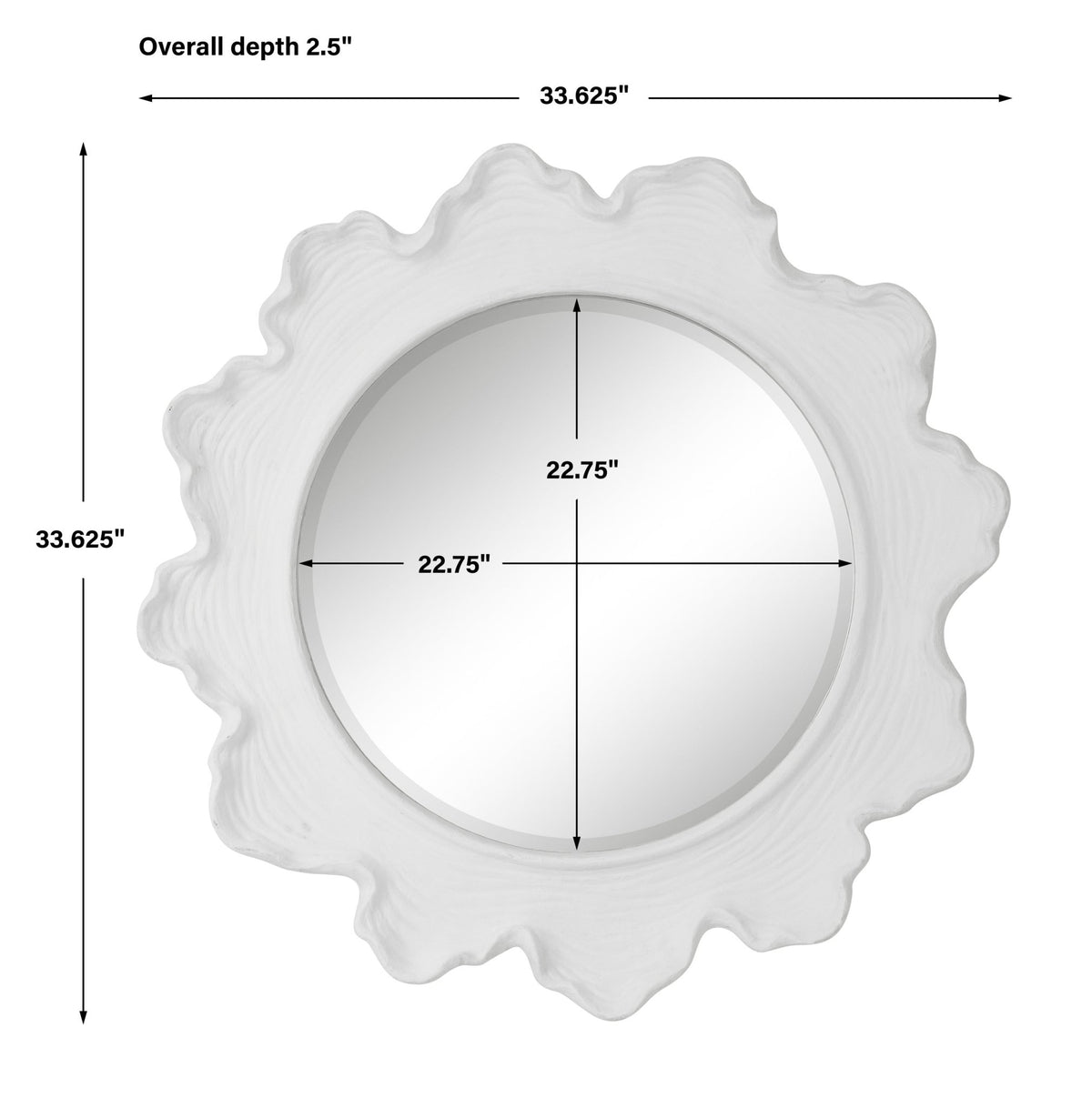 Sea Coral Round Mirror, White Mirrors| Uttermost