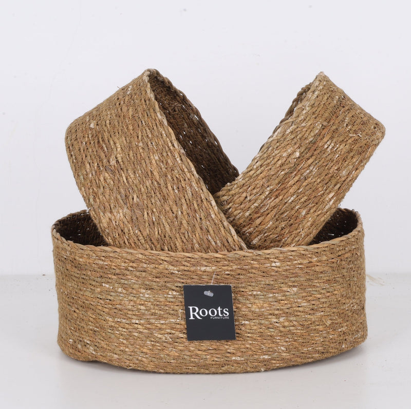 SEAGRASS OVAL BASKETS - SET OF 3 - Al Rugaib Furniture