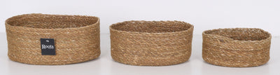 SEAGRASS OVAL BASKETS - SET OF 3 - Al Rugaib Furniture