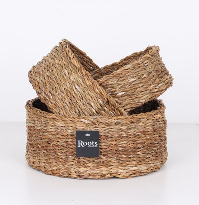 SEAGRASS ROUND BASKET - SET OF 3 - Al Rugaib Furniture