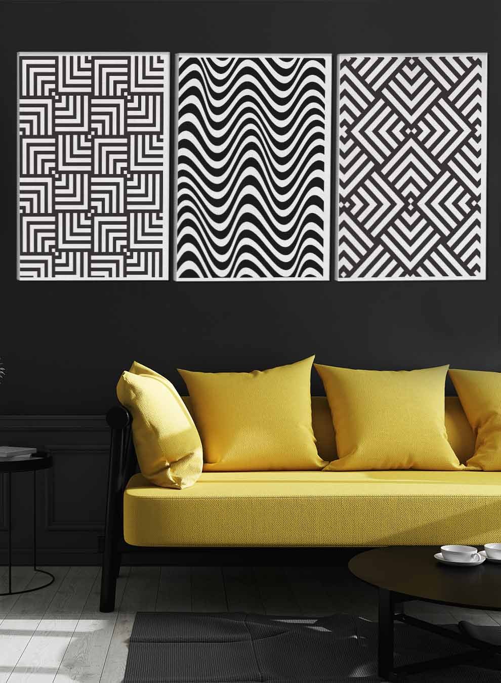 Seamless Geometric Pattern Paintings(set of 3) Paintings & Pictures| LOWHA