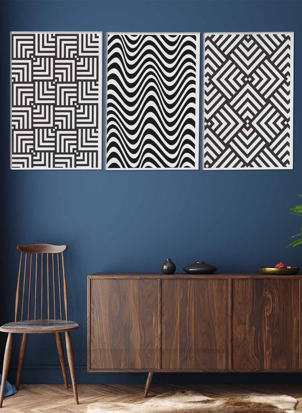 Seamless Geometric Pattern Paintings(set of 3) Paintings & Pictures| LOWHA