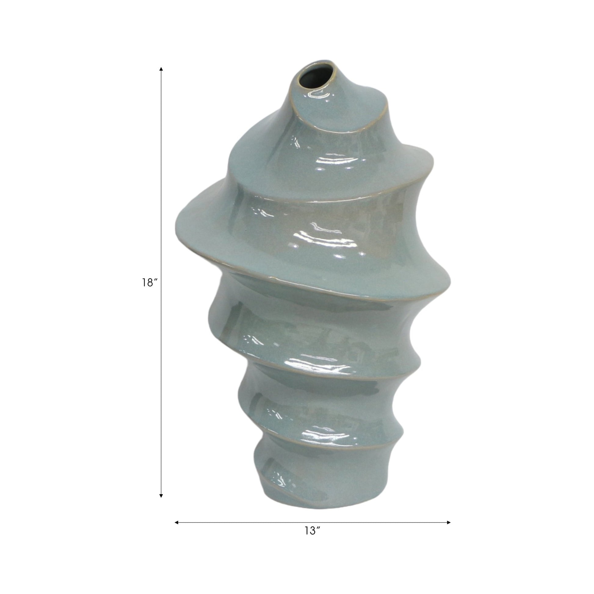Seaside Blue Cer Vase Vases and Jars| Sagebrook Home