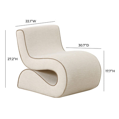 "Senna Cream Basketweave Accent Chair " - Al Rugaib Furniture