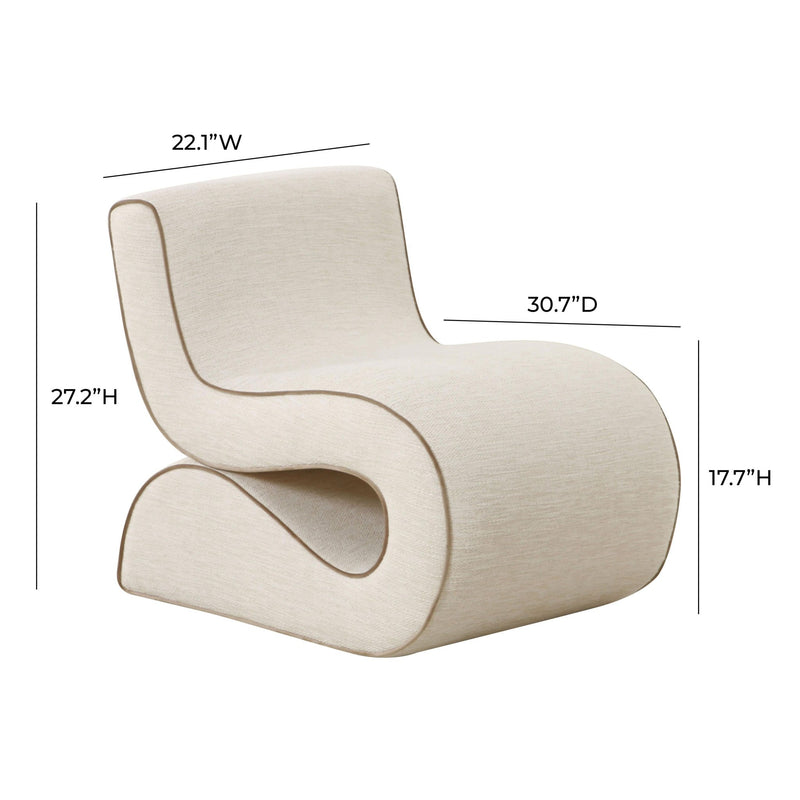"Senna Cream Basketweave Accent Chair " - Al Rugaib Furniture
