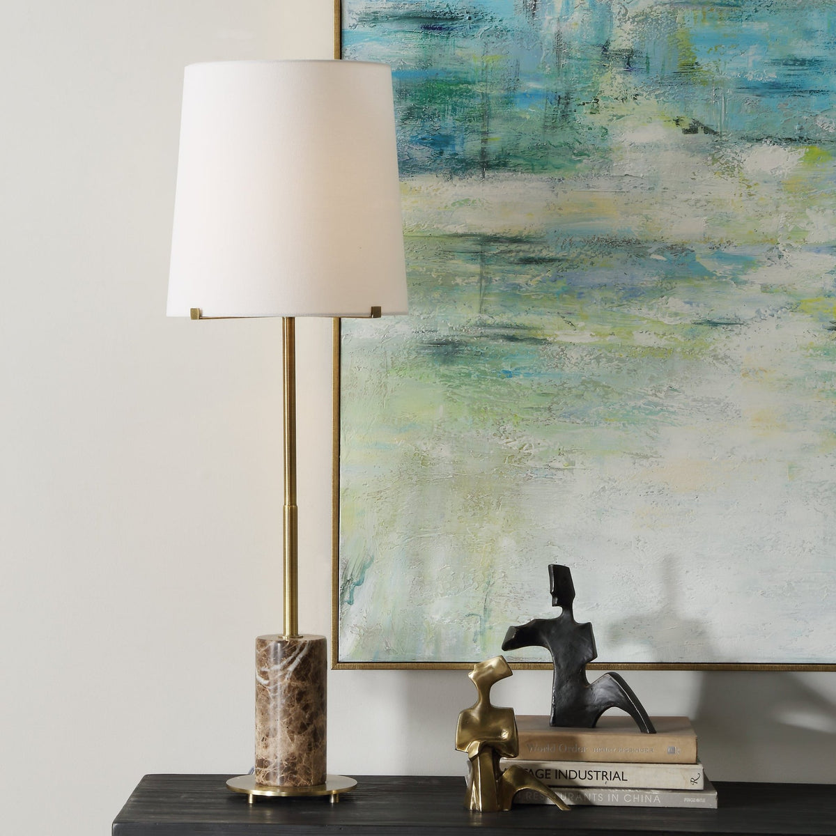 Sepia Brown Marble Buffet Lamp Floor lamps| Uttermost